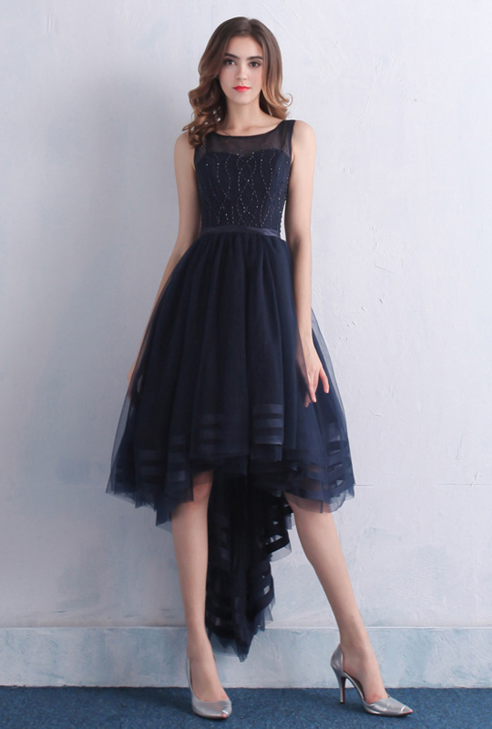 Womens Tulle High Low Long Prom Party Dress Navy Blue Plus Size Available On Luulla 3259